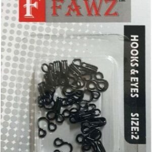 Hooks & Eyes Black Size:1 24 Cards