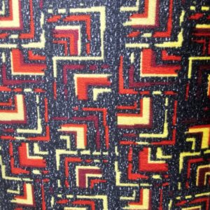 Bus Fabric - Red and Yellow Geometric pattern