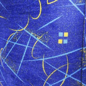 Bus Fabric- Blue and Yellow squares